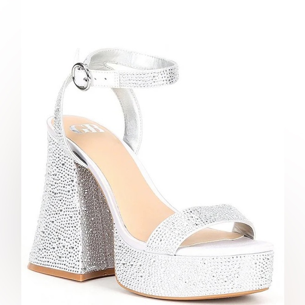 GB, Genna-Z Rhinestone Platform Dress Sandals Size 10